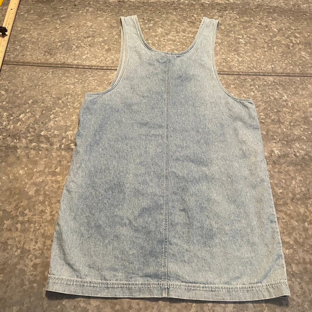 Vintage Disney Winnie the Pooh Tigger Embroidered Overall Dress Large Denim Jean - Picture 8 of 11